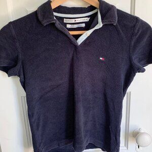 vintage terry cloth tommy hilfiger navy polo